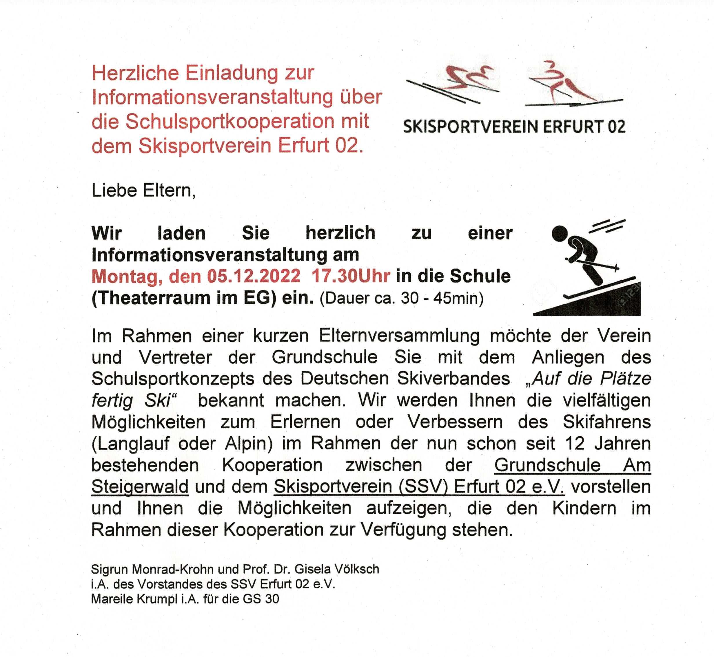 Elternabend Ski-AG